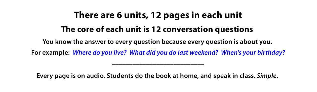 There are 6 units, 12 pages in each unit
The core